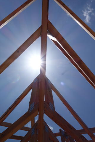 Roof trusses against the sun. 