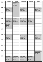 My schedule for this semester!